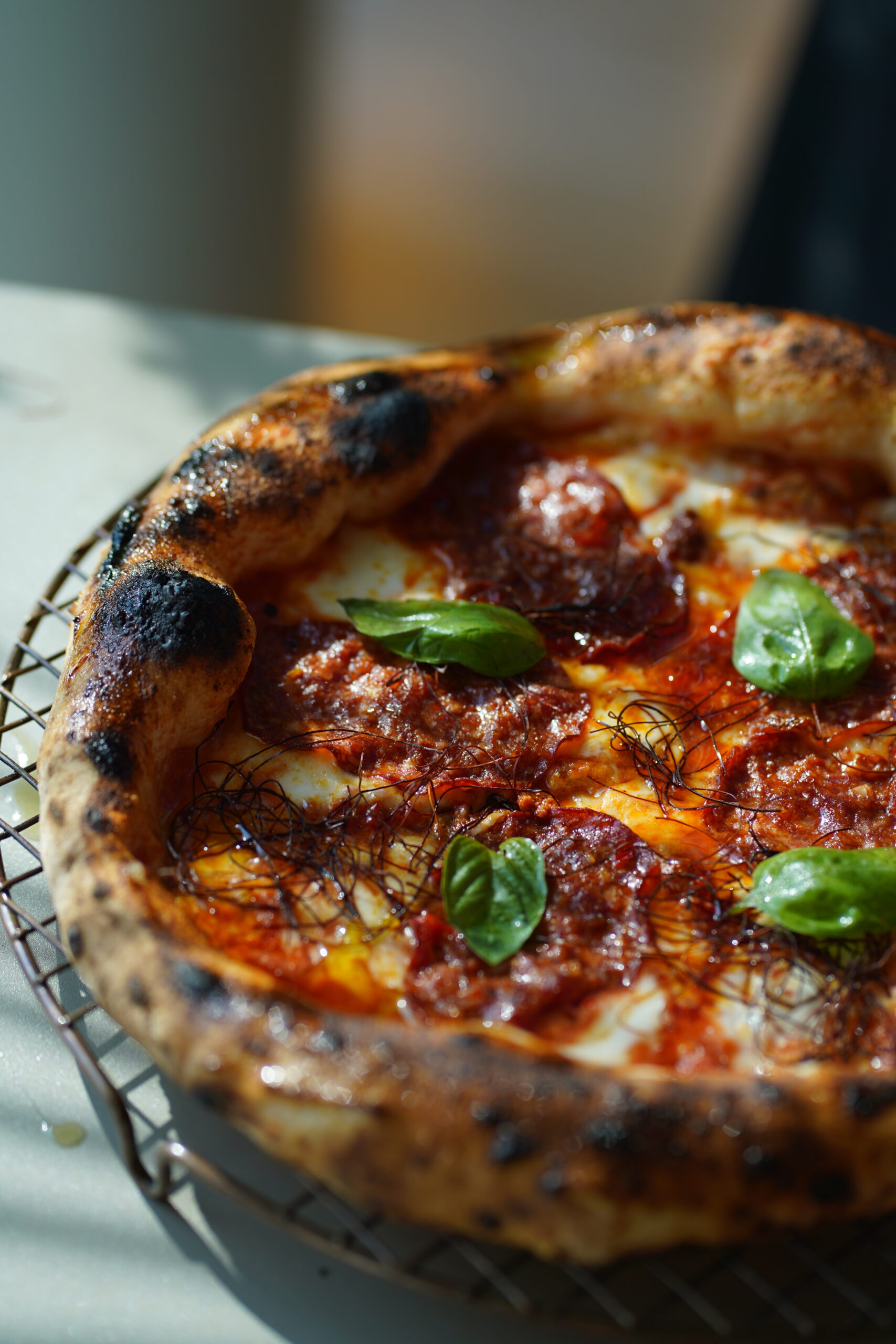 Hot Alibi pizza at Keanu's, Dubai