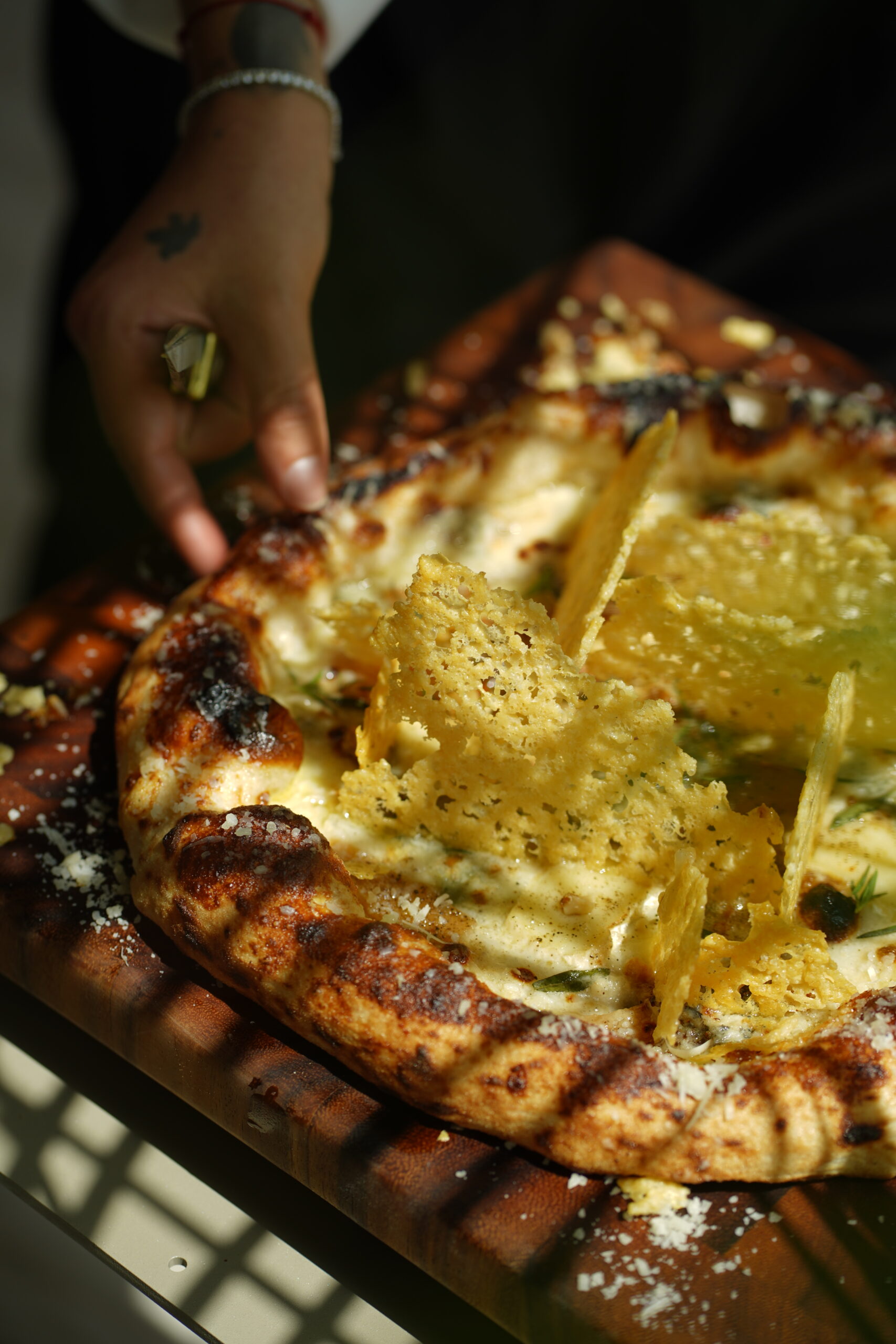 Quattro Club four-cheese pizza at Keanu's, Dubai